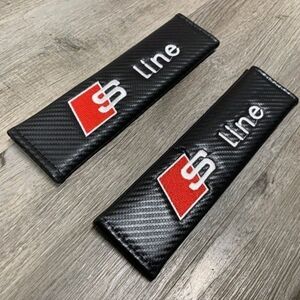 2 new Audi S line car seat belt embroidered seat belt shoulder pads